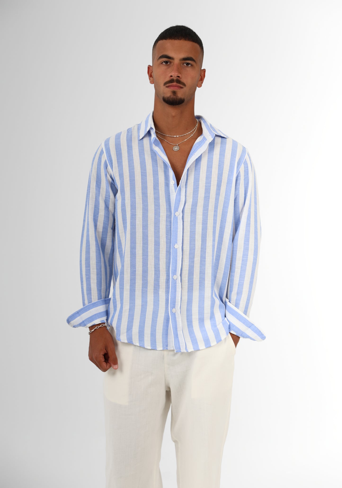 Blue ocean linen-shirt